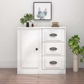 Sideboard High gloss white Engineered wood, metal Stand...