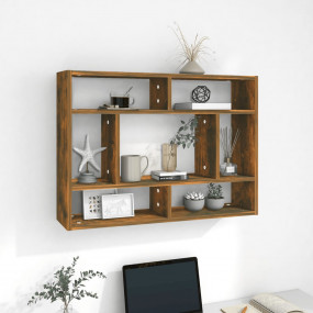Wall Shelf Smoked Oak Engineered Wood 29.5 x 6.3 x 21.7...