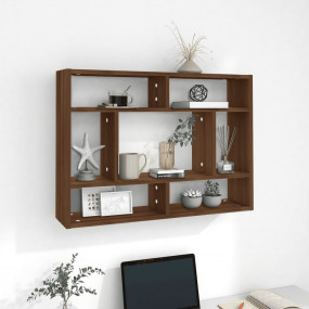 Wall Shelf Brown Oak Engineered Wood Medium Wall Mount