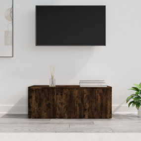 TV Cabinet Smoked Oak Engineered Wood Small TV Cabinet