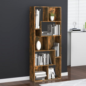 Book Cabinet Smoked Oak Engineered Wood Tall Book Cabin...