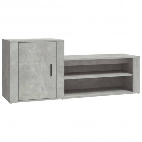 Shoe Cabinet Concrete Gray Engineered Wood Medium Shoe ...
