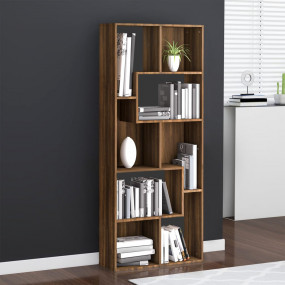 Book Cabinet Brown Oak Engineered Wood Tall Book Cabine...