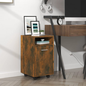 Side Cabinet Smoked Oak Engineered Wood 13x15x23.6 in