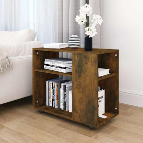 Side Table Smoked Oak Engineered Wood Small Side Table