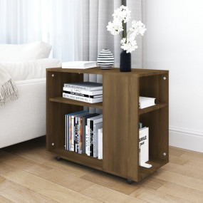 Side Table Brown Oak Engineered Wood Side Table Rectang...