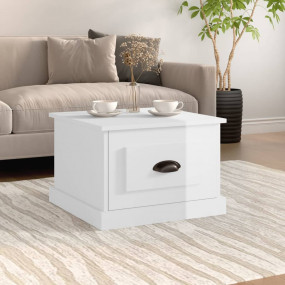 Coffee Table High gloss white Engineered wood 19.7 in x...