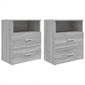 Bed Cabinet Set of 2 Grey sonoma Engineered wood