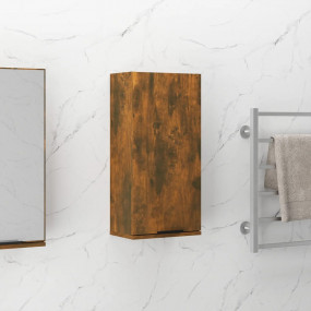 Bathroom Cabinet Smoked Oak Engineered Wood Medium