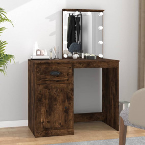 Dressing Table Smoked Oak Engineered Wood Medium Dressi...