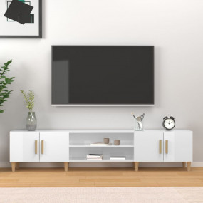 TV Cabinet High Gloss White Engineered wood, eucalyptus...