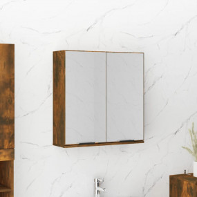 Bathroom Mirror Cabinet Smoked Oak Engineered Wood