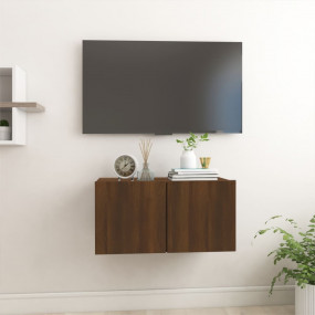 TV Cabinet Brown Oak Engineered Wood TV Cabinet Rectang...