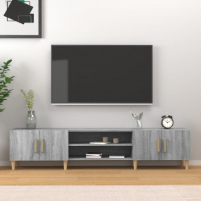 TV Cabinet Grey Sonoma Engineered Wood, Solid Eucalyptu...