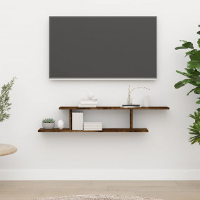Wall-mounted TV Shelf Smoked Oak Engineered Wood