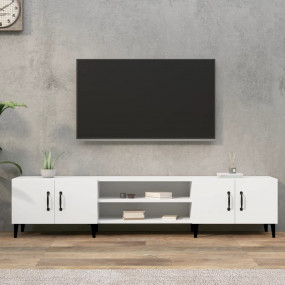 TV Cabinet White Engineered wood Large TV Cabinet Recta...