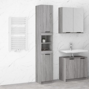 Bathroom Cabinet Grey Sonoma Engineered Wood Tall