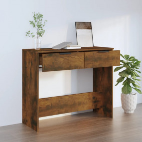 Console Table Smoked Oak Engineered Wood Medium Console...