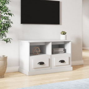 TV Cabinet White Engineered Wood Medium TV Cabinet Rect...