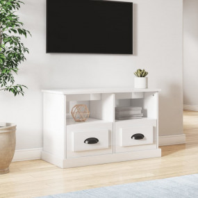 TV Cabinet High gloss white Engineered wood Medium Stor...