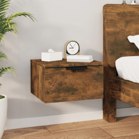 Wall-mounted Bedside Cabinet Smoked Oak Engineered wood...