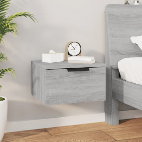 Wall-mounted Bedside Cabinet Grey Sonoma Engineered woo...