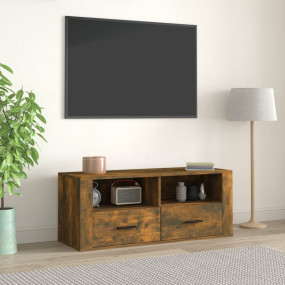 TV Cabinet Smoked oak Engineered wood Medium TV Cabinet