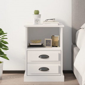 Bedside Cabinet White Engineered wood Standard Bedside ...