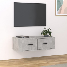 TV Cabinet Concrete Grey Engineered Wood Medium TV Cabi...