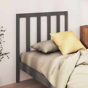 Bed Headboard Grey Solid Pine Wood 41.7 x 1.6 x 39.4 in