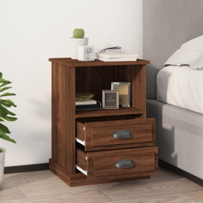 Bedside Cabinet Set of 2 Brown Oak Engineered wood Stan...