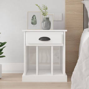 Bedside Cabinet High gloss white Engineered wood Standa...