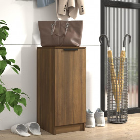 Shoe Cabinet Brown Oak Engineered Wood Compact Shoe Cab...
