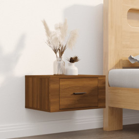 Wall-mounted Bedside Cabinet Brown Oak Engineered wood ...