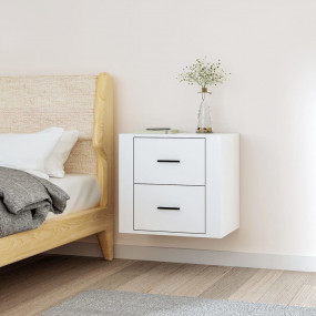 Wall-mounted Nightstand White Engineered wood Medium