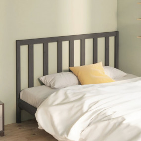 Bed Headboard Grey Solid pine wood 65.4 x 1.6 x 39.4 in