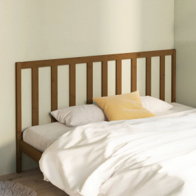 Bed Headboard Honey brown Solid pine wood 81.1 x 1.6 x ...