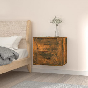 Wall-mounted Bedside Cabinet Smoked oak Engineered wood...