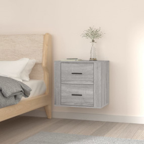 Wall-mounted Bedside Cabinet Grey Sonoma Engineered woo...