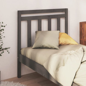 Bed Headboard Grey Solid Pine Wood Standard Decorative ...