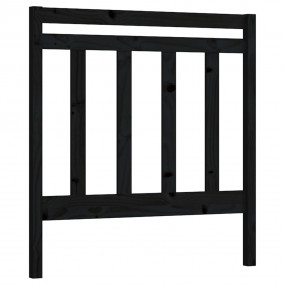 Bed Headboard Black Solid pine wood Medium Decorative I...