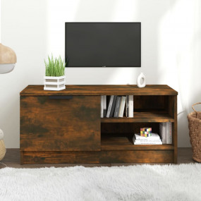 TV Cabinet Smoked Oak Engineered Wood Medium TV Cabinet
