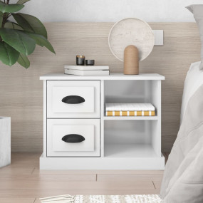 Bedside Cabinet High gloss white Engineered wood