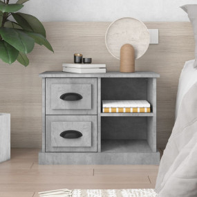 Bedside Cabinet Concrete Grey Engineered Wood Medium