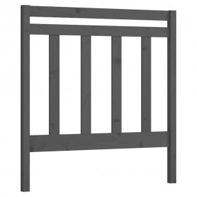 Bed Headboard Grey Solid pine wood 41.7 x 1.6 x 39.4 in