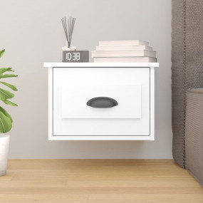Wall-mounted Bedside Cabinet White Engineered wood