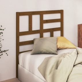 Bed Headboard Honey brown Solid pine wood 41.7 x 1.6 x ...