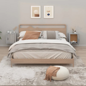 Wall-mounted Bedside Cabinet Set of 2 Grey Sonoma Engin...