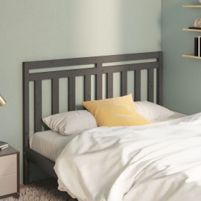 Bed Headboard Gray Solid Pine Wood 49.6 inches width