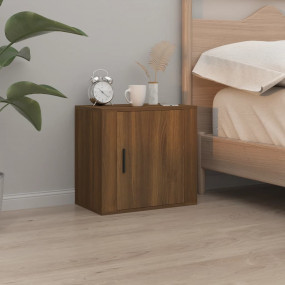 Wall-mounted Bedside Cabinet Brown Oak Engineered wood
